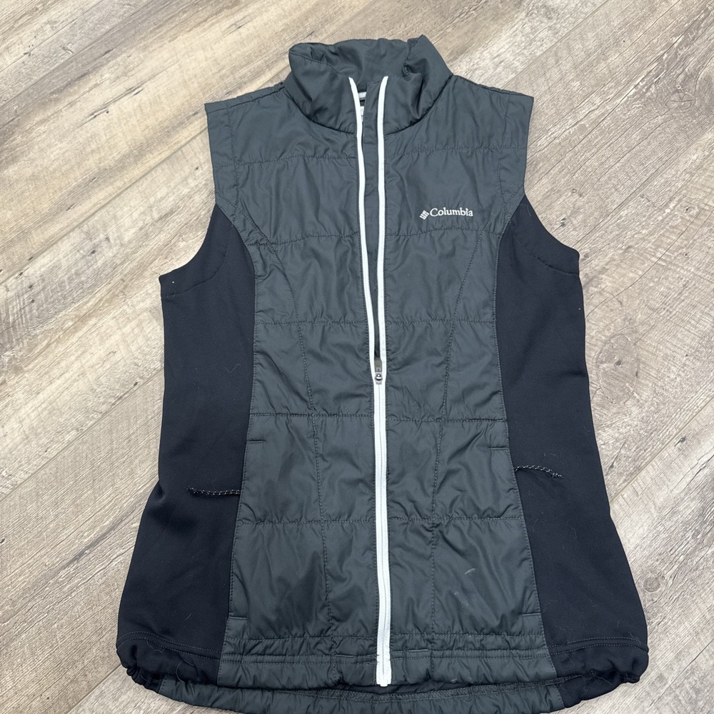 Columbia Vest Women's Sleeveless‎ Puffer Full Zip Black/Gray Size XS